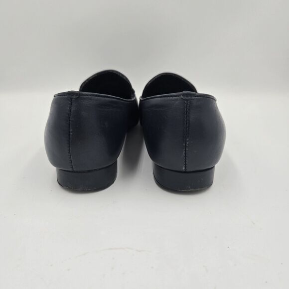 VINTAGE Westies Misty Navy Blue Leather Loafers Flats 6M Made in Brazil Horsebit - Picture 2 of 11